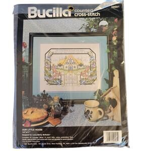 Bucilla "Our Little House" Cross Stitch Kit 40581 14x11" Complete, Sealed 1991